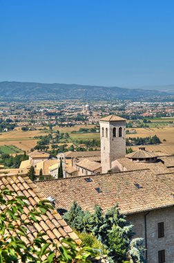 assisi panoramik manzaralı. Umbria.