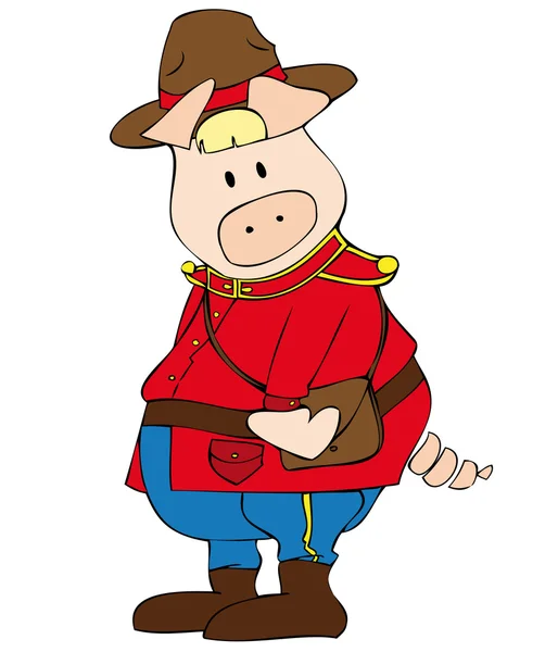 Kanada Polisi domuz. — Stok Vektör