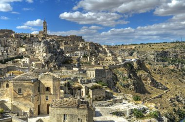 matera panoramik manzaralı. Basilicata.