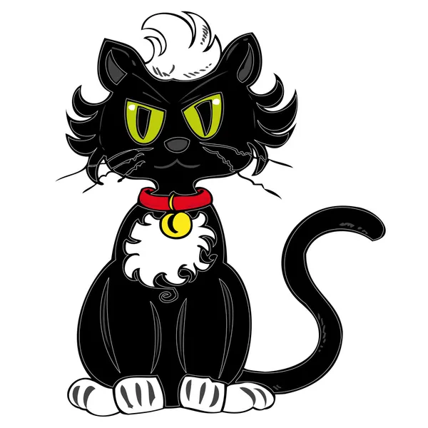 Černá kočka. — Stockový vektor
