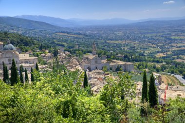 Assisi görünümü. Umbria.