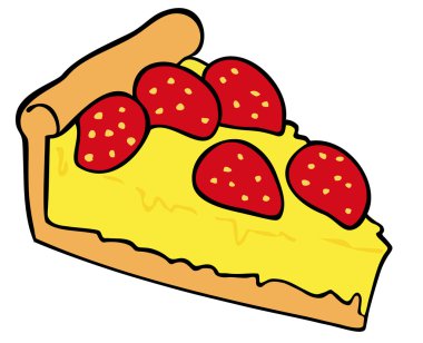 Strawberry custard tart. clipart