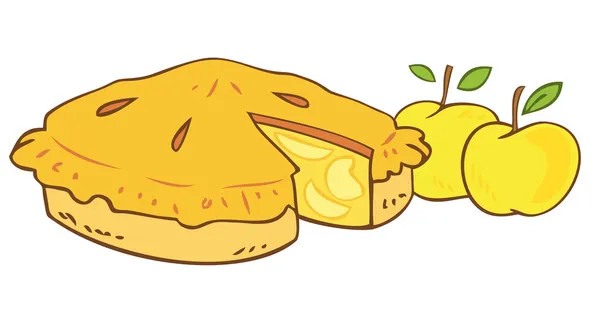 Großmutters Apfelkuchen. — Stockvektor