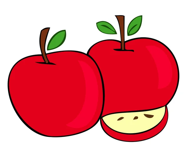 Červená jablka. — Stockový vektor