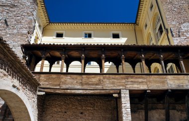 Wooden lodge. Urbani Palace. Spello. Umbria. clipart