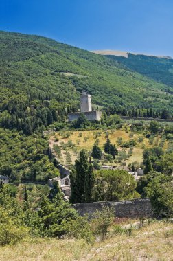 Assisi görünümü. Umbria.