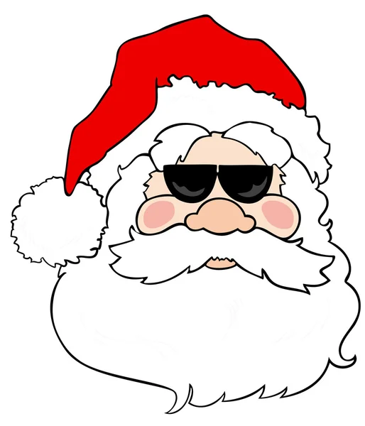 Święty Mikołaj w okularach przeciwsłonecznych. — Wektor stockowy