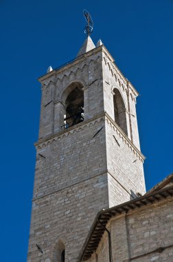 Belltower of the Sanctuary of Saint Maria in Rivotorto. Umbria. clipart