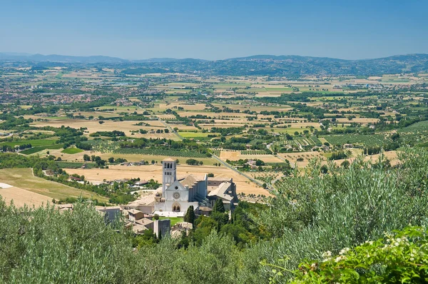 Panoramiczny widok z Asyżu. Umbria. — Zdjęcie stockowe