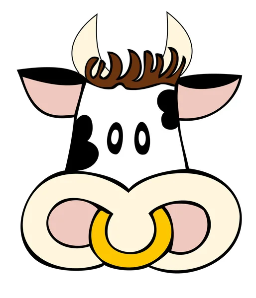 Cara de vaca leiteira . —  Vetores de Stock