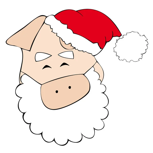 Babbo Natale maiale sorridente . — Vettoriale Stock