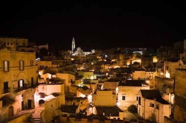 Matera gece. Basilicata.