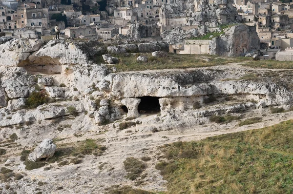 Cueva paleolítica. Matera. Basilicata . — Foto de Stock