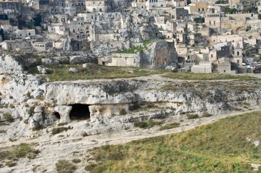 Paleolitik mağara. Matera. Basilicata.