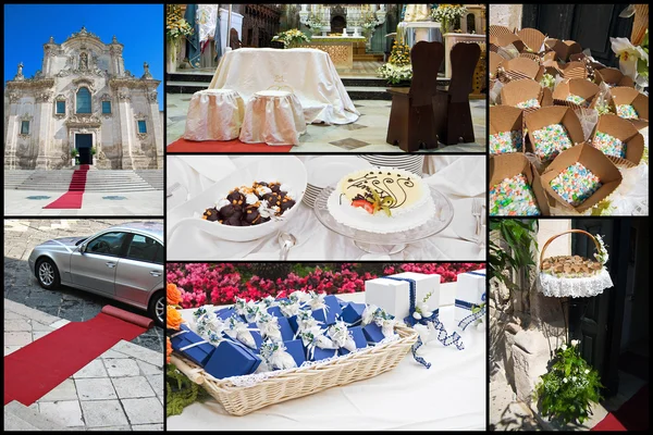Bröllop Dag Collage — Stockfoto