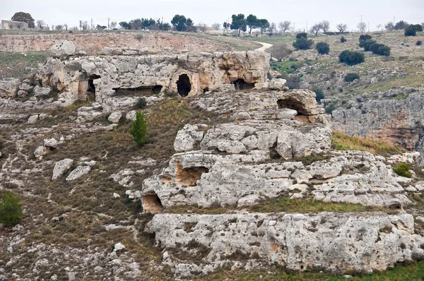 Paleolitik Mağaralar Matera Basilicata — Stok fotoğraf