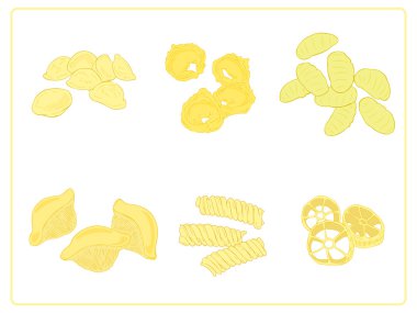 Italian pasta group. clipart