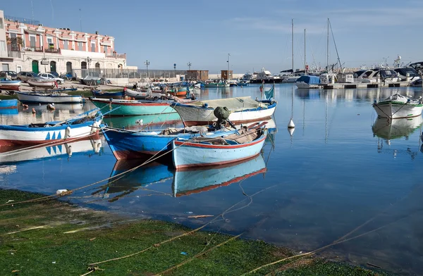 Panoramiczny widok na port morski bisceglie. Apulia. — Zdjęcie stockowe