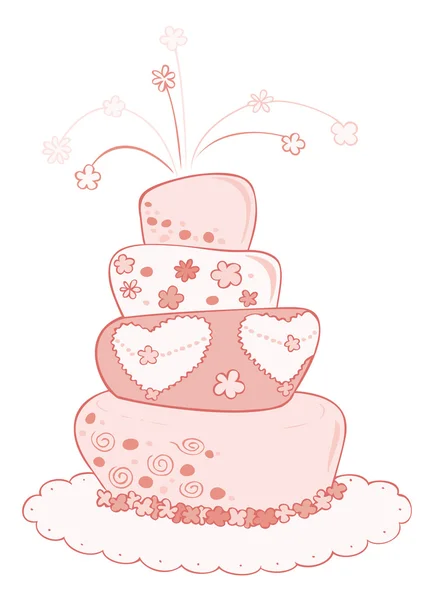 Gâteau de mariage . — Image vectorielle