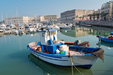 Panoramic view of Trani seaport. Apulia. clipart