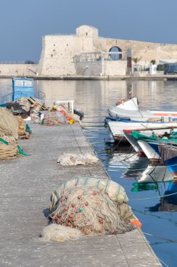 trani liman manzarası. Apulia.