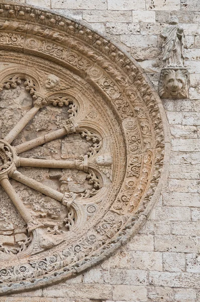 Rose window. St. Pietro Church. Putignano. Apulia. — Stock Photo, Image