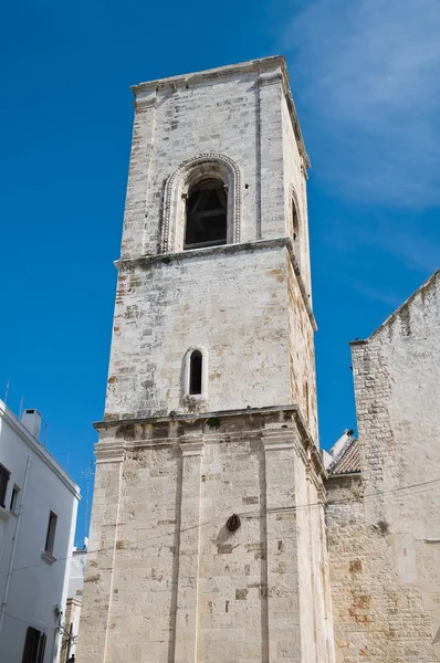 Glockenturm Mutterkirche. polignano eine Stute. apulien. — Stockfoto
