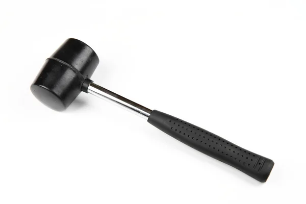 stock image Black rubber hammer isolated on white background.