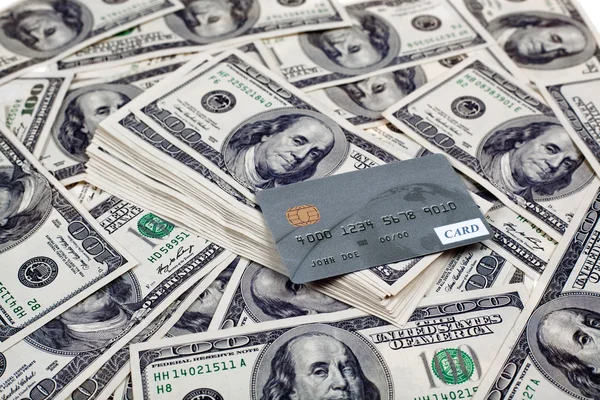 Credit card with dollars — Stock Photo, Image