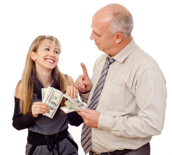 Father Giving Daughter Spending Money — Stock Photo, Image