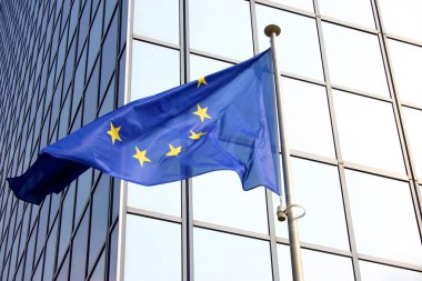 European flag in brussels clipart