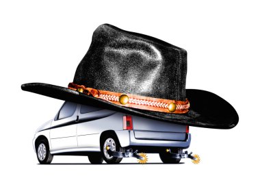 Cowboy car clipart