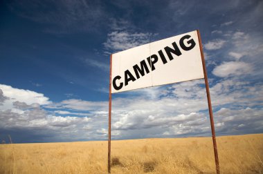 Camping signboard clipart