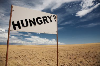 Hungry signboard clipart