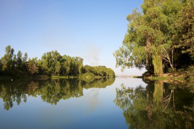 Reflections in the river clipart