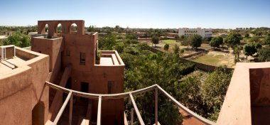 Panoramic view of Moroccan architecture in Mopti Dogon Land clipart