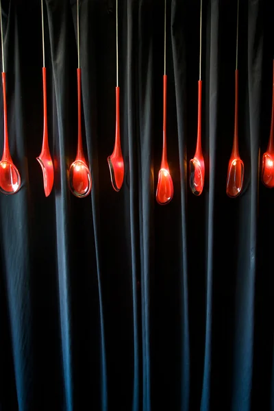 Red light and back curtain — Stock Photo, Image