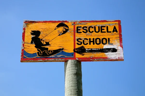 Kitesurf school signboard — Stock Photo, Image
