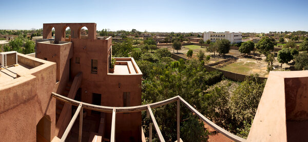 Panoramic view of Moroccan architecture in Mopti Dogon Land