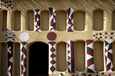 Urban detail of the traditional architecture in Mali clipart