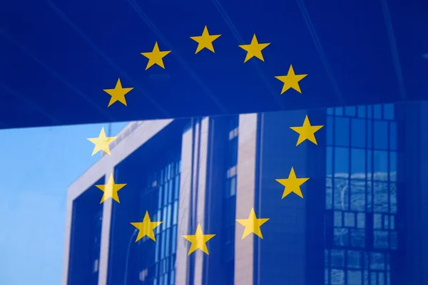 Avrupa bayrak Brüksel — Stok fotoğraf