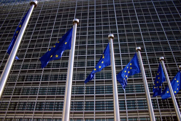 Europäische Flagge Brüssel — Stockfoto
