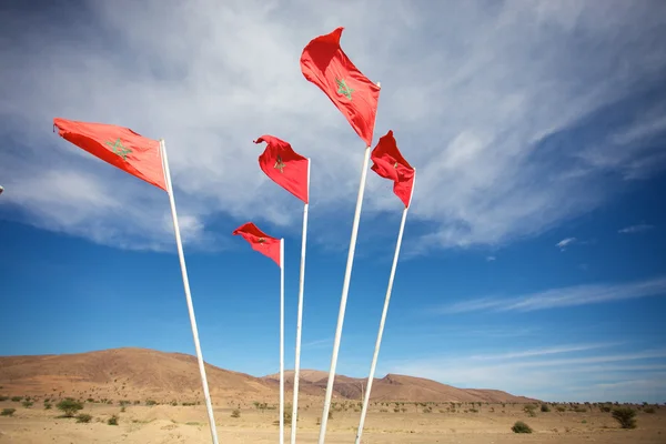 Marokański flagi — Zdjęcie stockowe