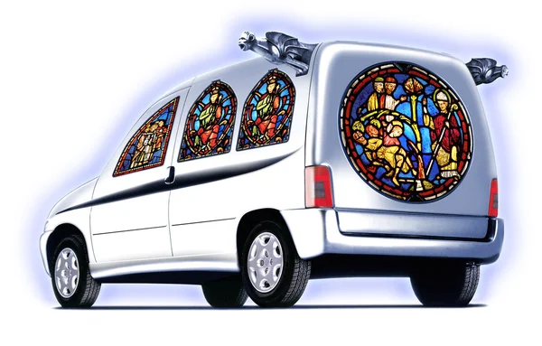 (分離された教会の車) — ストック写真