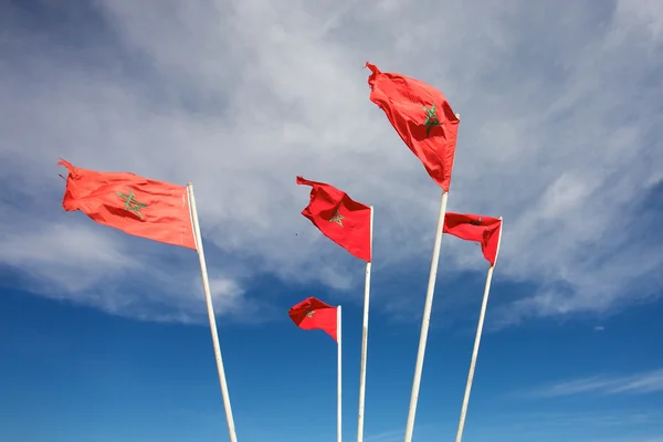 Marokański flagi — Zdjęcie stockowe