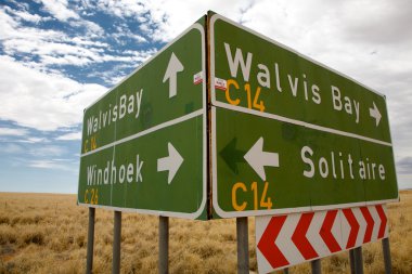 Sign Road in Namibia clipart