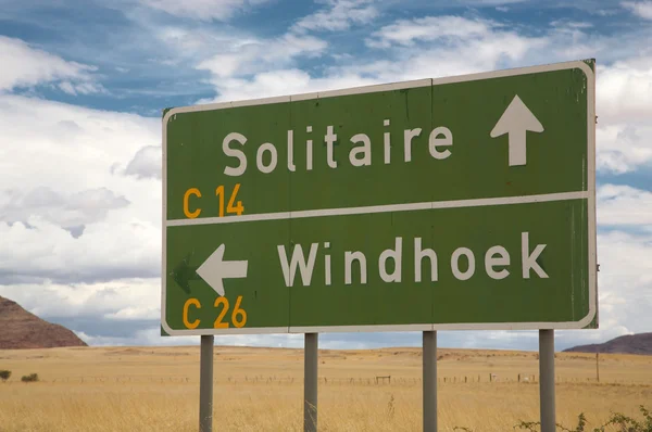 Znamení road v Namibii — Stock fotografie