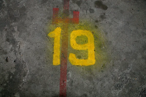 stock image Number nineteen painted