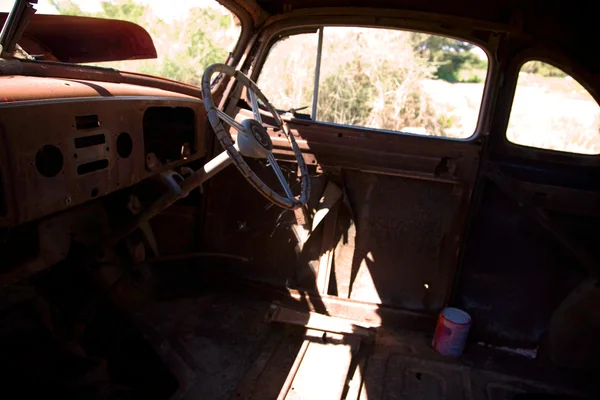 Uvnitř staré auto — Stock fotografie