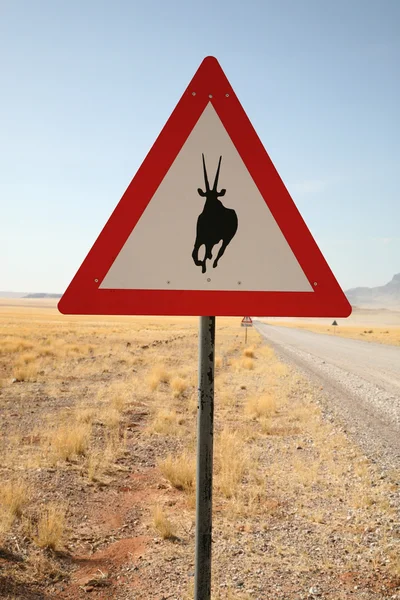 Perigo Springboks sinal de estrada — Fotografia de Stock